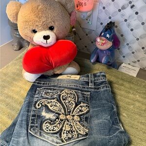 Embroidered Blue Jeans Miss Me